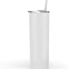 Skinny Stainless Steel Tumbler with Straw & Slider Lid 20oz/600ml