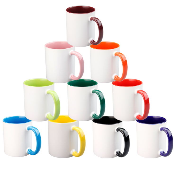 Colored Inner & Handle Sublimation Mug 11oz – Various Colors – Quantum  Blanks