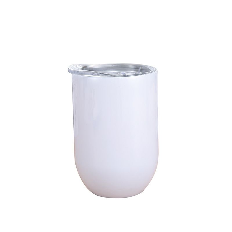 Sublimation 10oz Double Walled Insulated White Stemless Wine Cup Tumbler